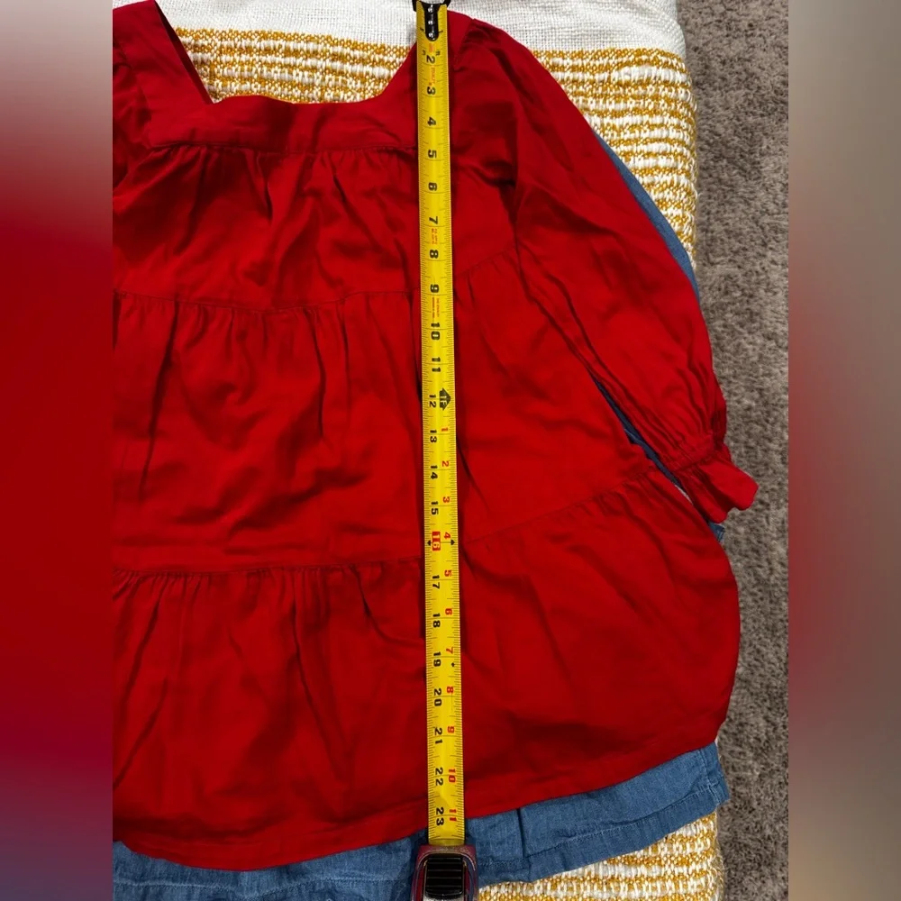GAP Kids‎ Girls Bundle 2 Dresses Denim and Red Size Small